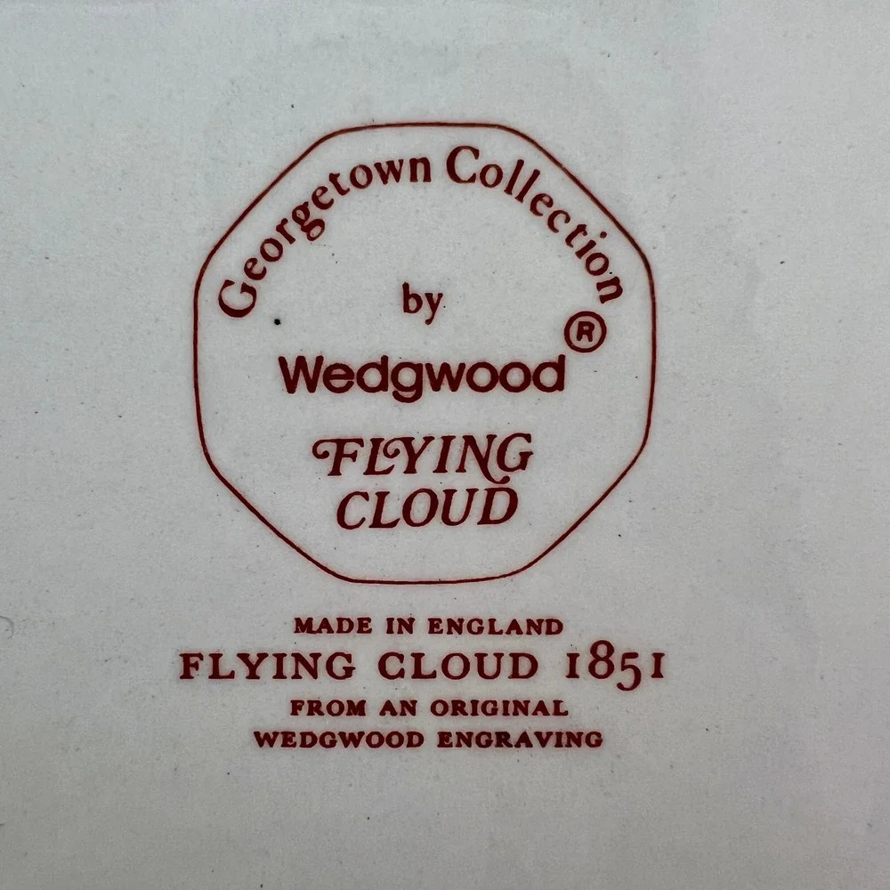 Wedgwood Flying Cloud Dinner Plate Georgetown Collection Rust Red Ship Good